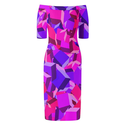 Pink Cube Off-Shoulder-Kleid -- Pink Cube Off-Shoulder-Kleid - undefined Off-Shoulder-Kleid | JLR Design