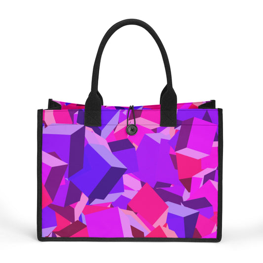 Pink Cube Premium Canvas Shopper Tasche Tragetasche JLR Design