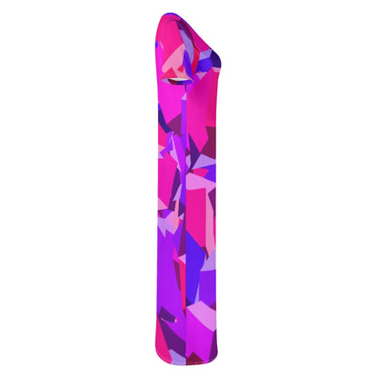 pink-cube-short-sleeve-long-dress-long-dress-jlr-design-56180 - JLR Design