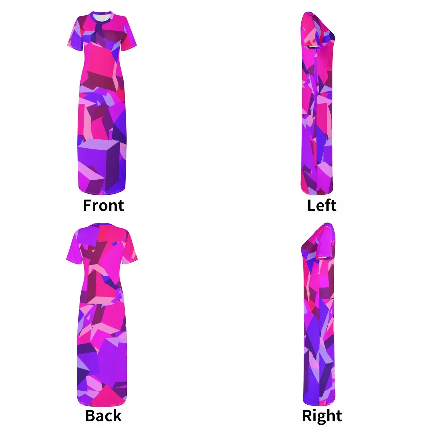 pink-cube-short-sleeve-long-dress-long-dress-jlr-design-64010 - JLR Design