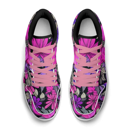 pink-flower-low-top-leder-sneaker-fur-damen-sneaker-jlr-design-80190 - JLR Design