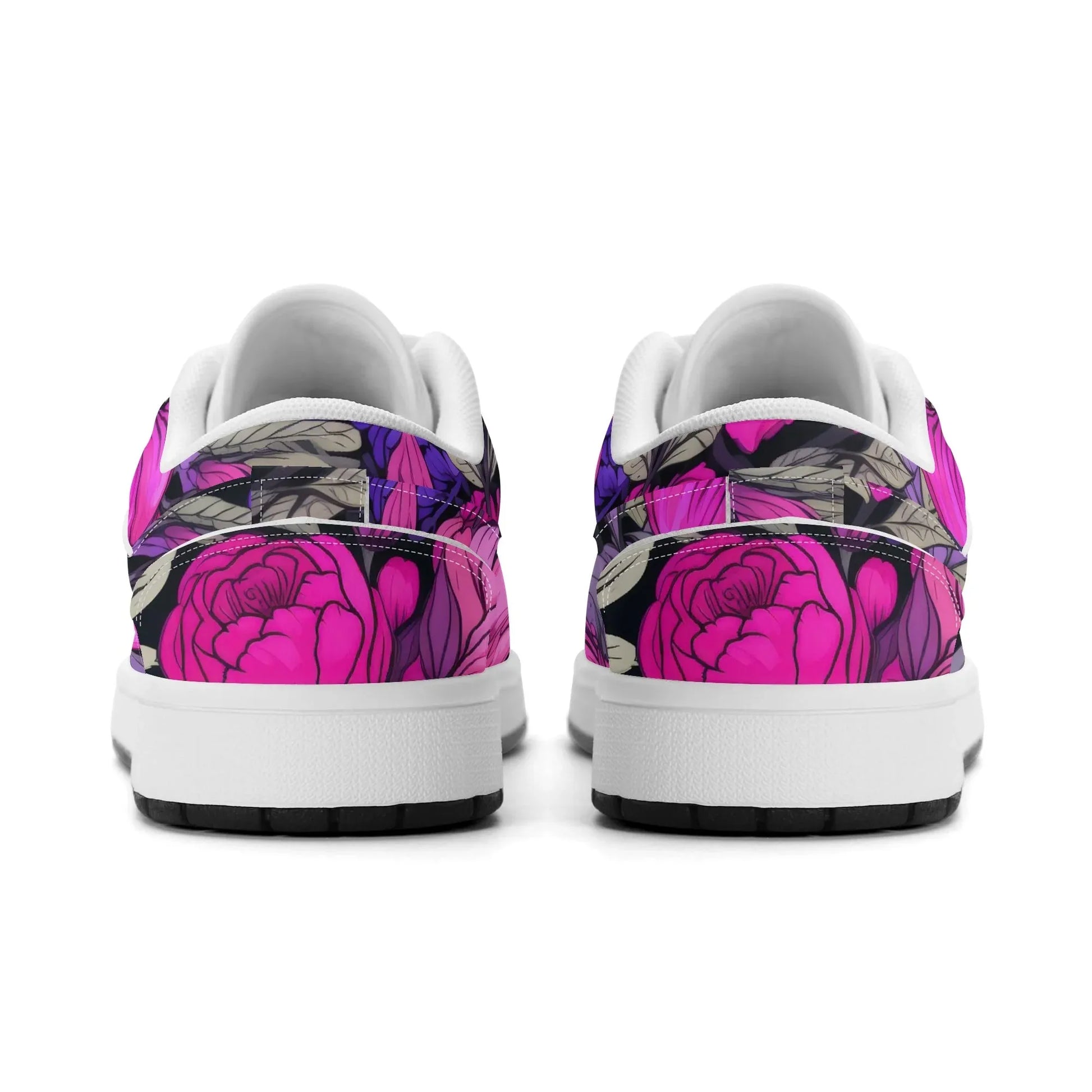 pink-flower-low-top-leder-sneaker-fur-damen-sneaker-jlr-design-87734 - JLR Design