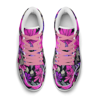 pink-flower-low-top-leder-sneaker-fur-damen-sneaker-jlr-design-77314 - JLR Design