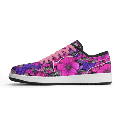 pink-flower-low-top-leder-sneaker-fur-herren-sneaker-jlr-design-29070 - JLR Design