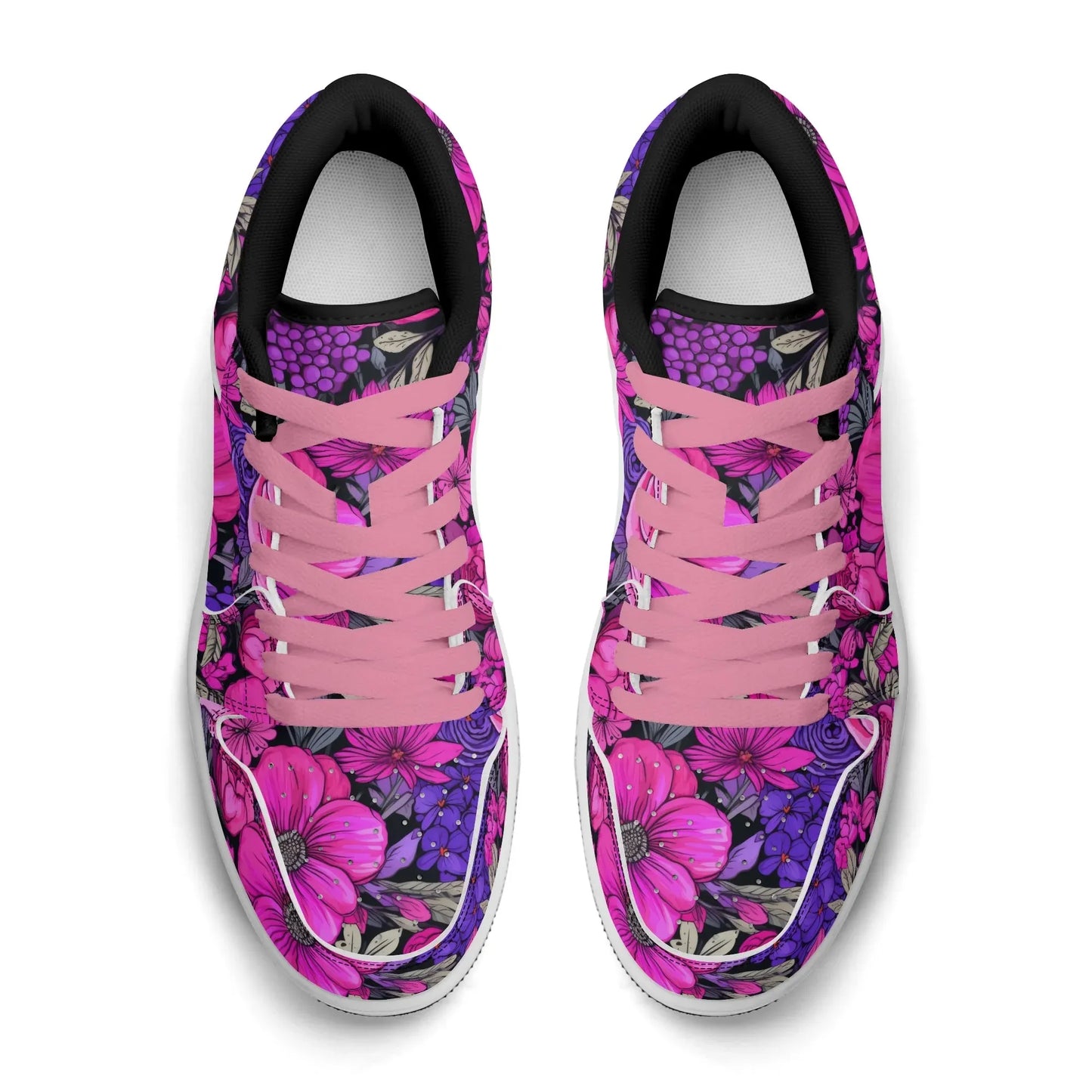 pink-flower-low-top-leder-sneaker-fur-herren-sneaker-jlr-design-12324 - JLR Design