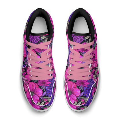 pink-flower-low-top-leder-sneaker-fur-herren-sneaker-jlr-design-12324 - JLR Design