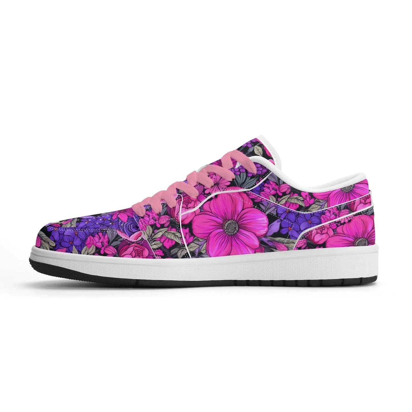 pink-flower-low-top-leder-sneaker-fur-herren-sneaker-jlr-design-19327 - JLR Design