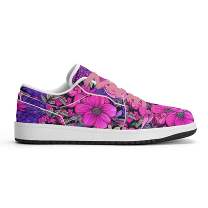pink-flower-low-top-leder-sneaker-fur-herren-sneaker-jlr-design-55043 - JLR Design