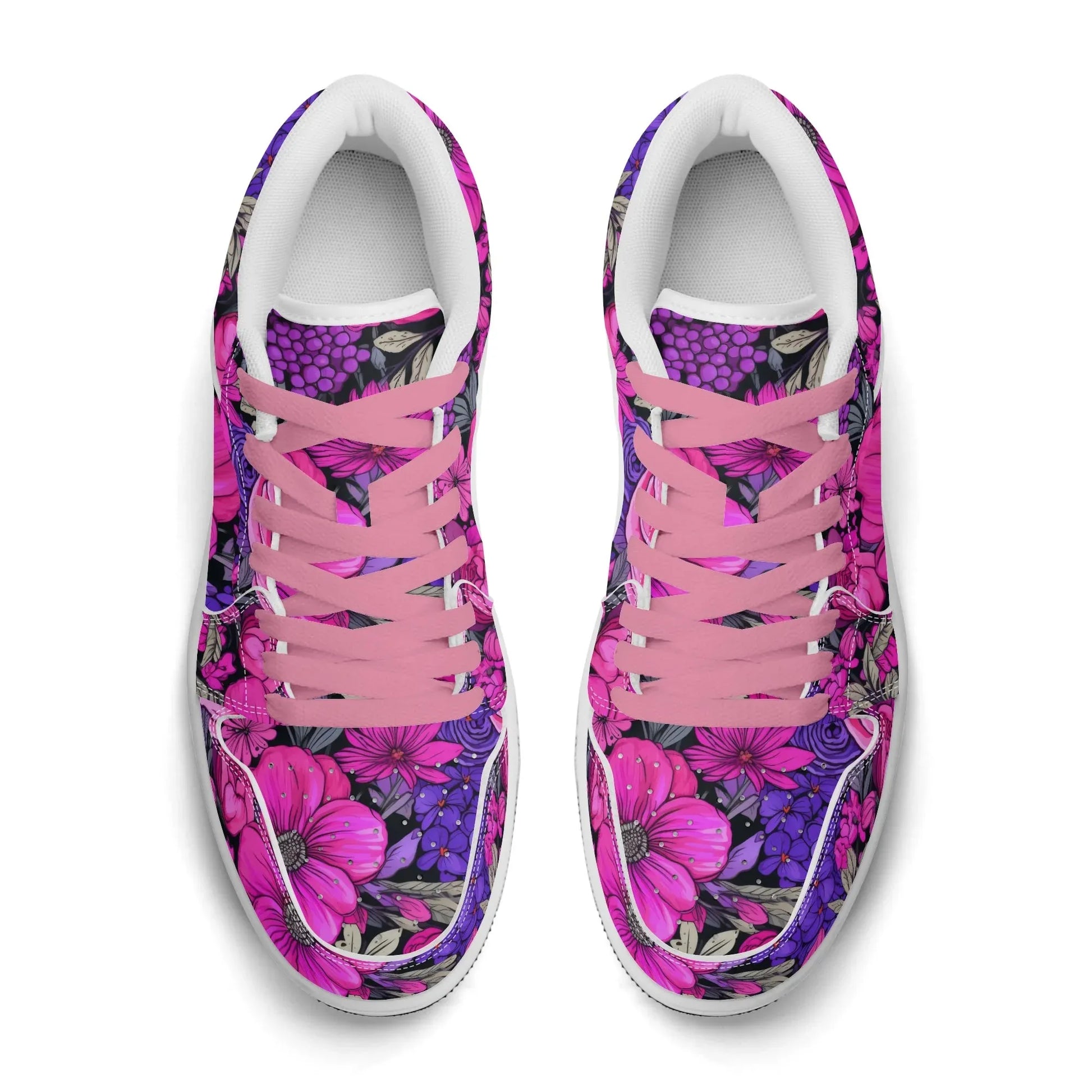 pink-flower-low-top-leder-sneaker-fur-herren-sneaker-jlr-design-51493 - JLR Design