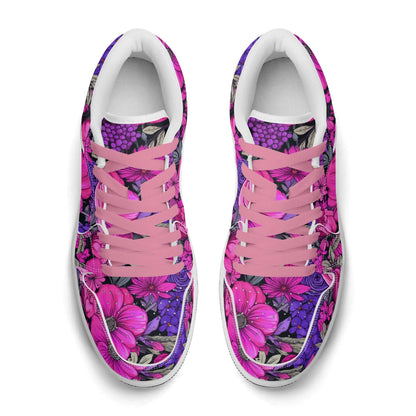 pink-flower-low-top-leder-sneaker-fur-herren-sneaker-jlr-design-51493 - JLR Design