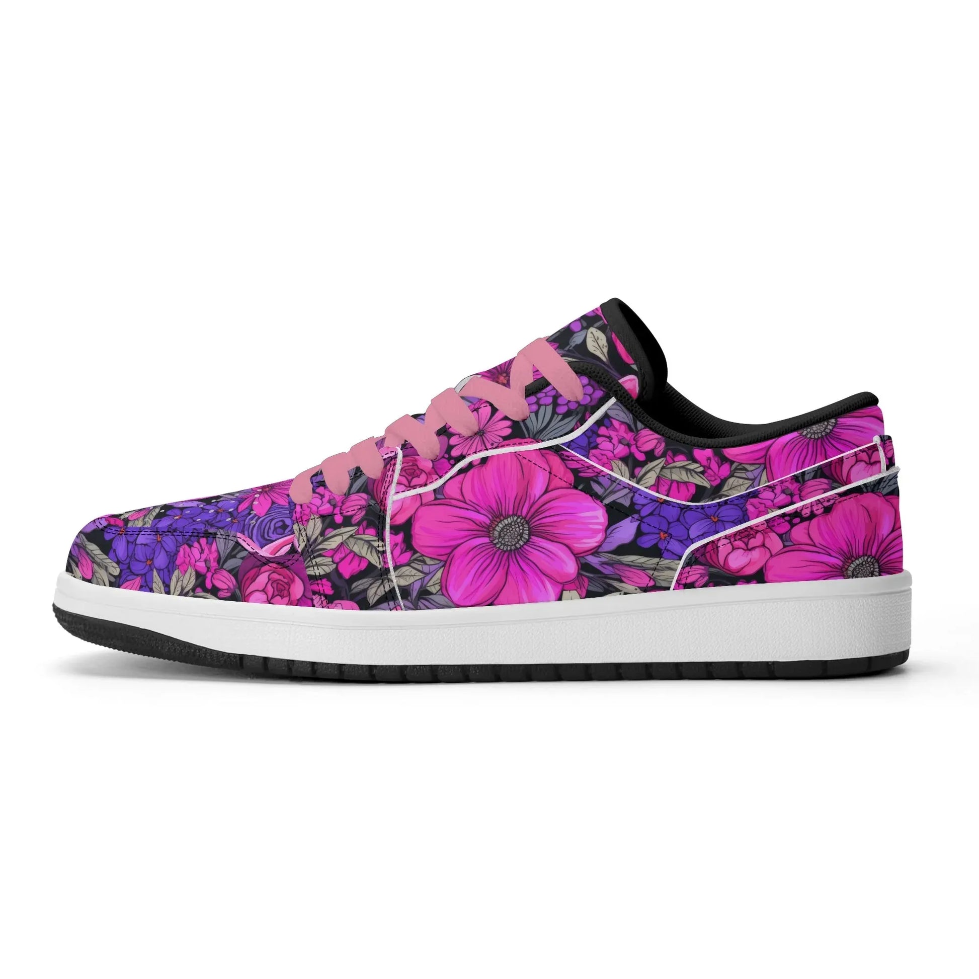 pink-flower-low-top-leder-sneaker-fur-herren-sneaker-jlr-design-25144 - JLR Design
