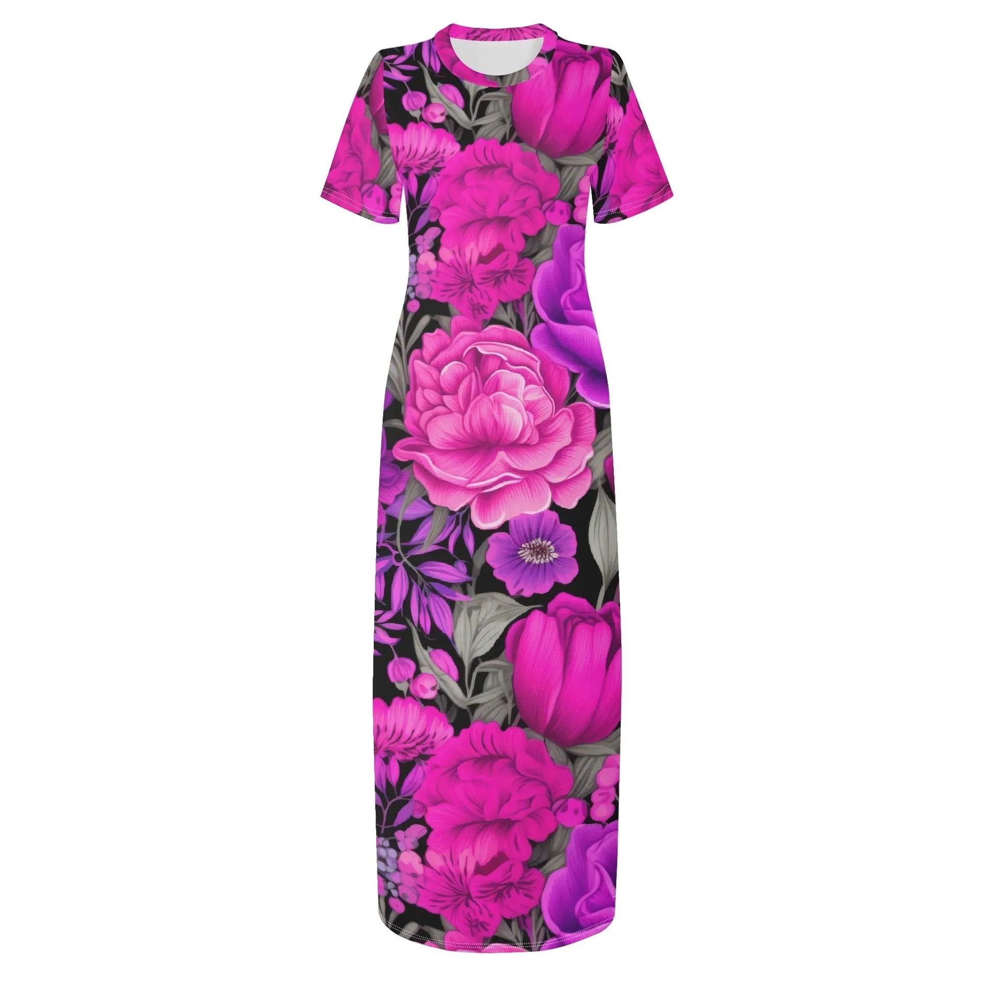 pink-garden-short-sleeve-long-dress-long-dress-jlr-design-14632 - JLR Design