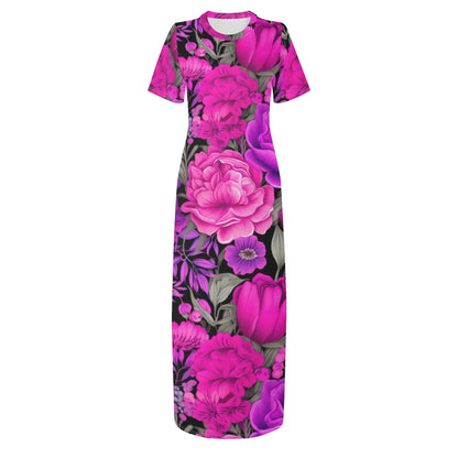 pink-garden-short-sleeve-long-dress-long-dress-jlr-design-14632 - JLR Design