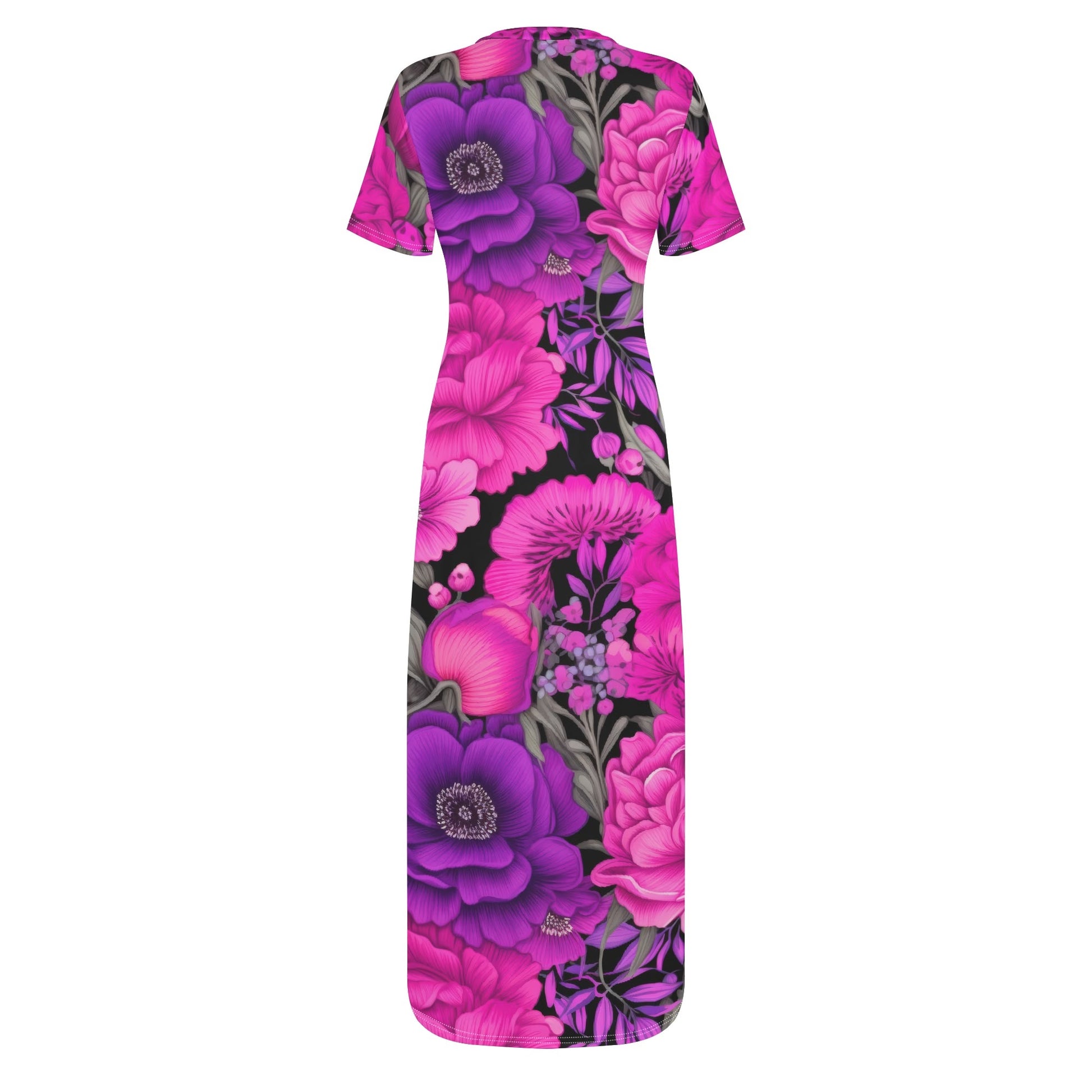 Pink Garden Short Sleeve Long Dress Long Dress JLR Design