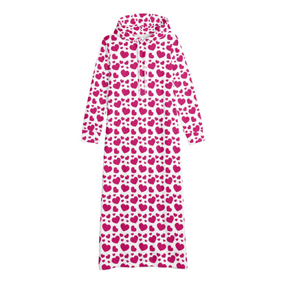Pink Hearts bequemes leichtes Hoodie Kleid Hoodiekleid JLR Design
