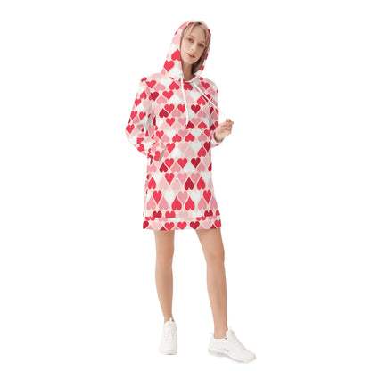 pink-hearts-velvet-hoodie-dress-hoodiekleid-jlr-design-53920 - JLR Design