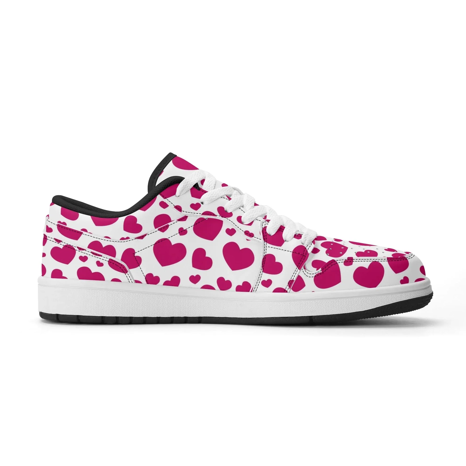 pink-hearts-low-top-leder-sneaker-fur-damen-sneaker-jlr-design-11823 - JLR Design