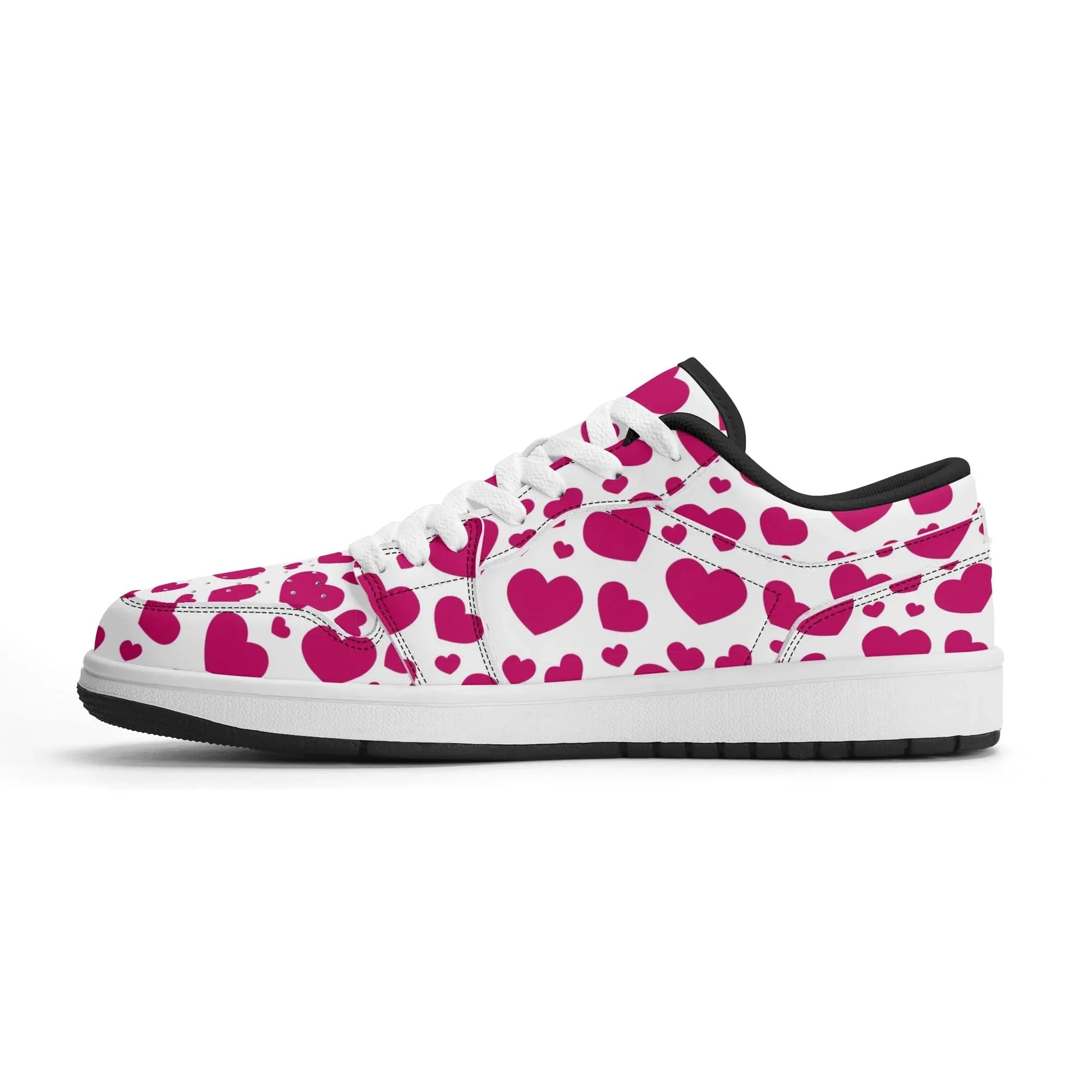 pink-hearts-low-top-leder-sneaker-fur-damen-sneaker-jlr-design-14986 - JLR Design
