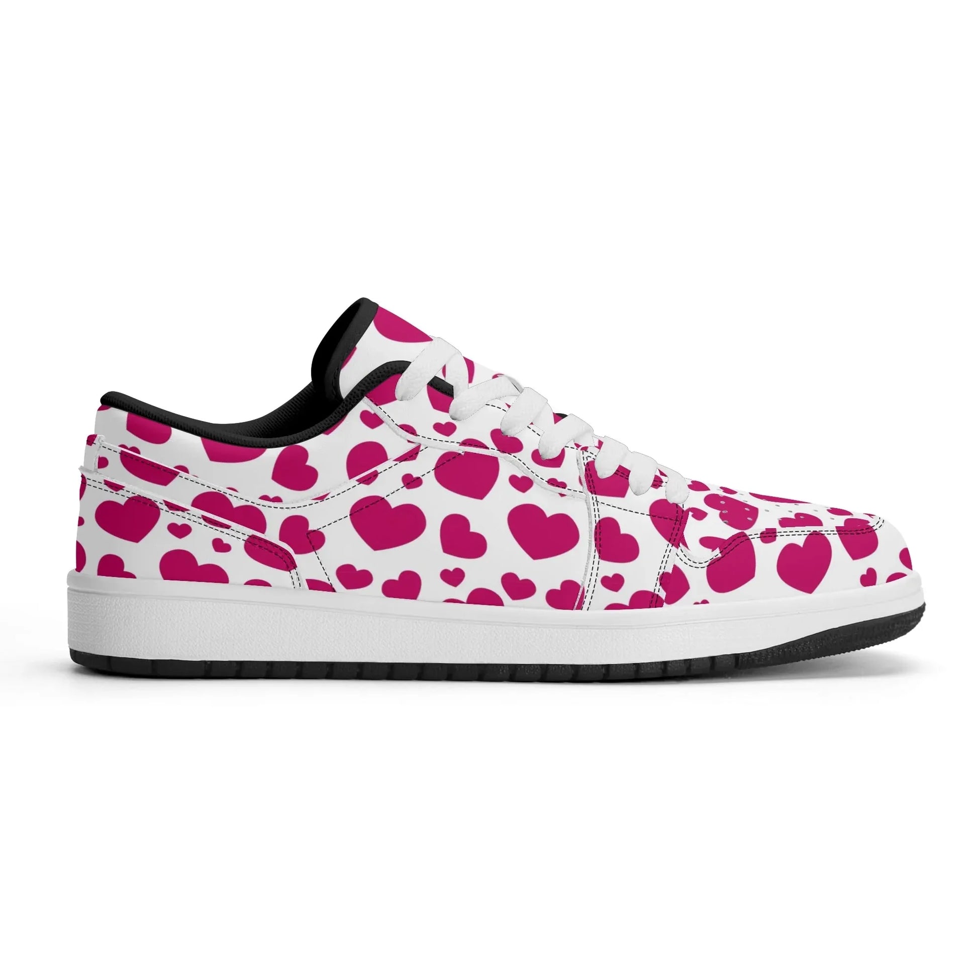 pink-hearts-low-top-leder-sneaker-fur-damen-sneaker-jlr-design-32749 - JLR Design