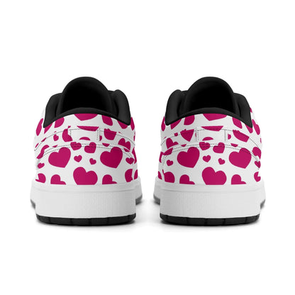 pink-hearts-low-top-leder-sneaker-fur-damen-sneaker-jlr-design-87588 - JLR Design
