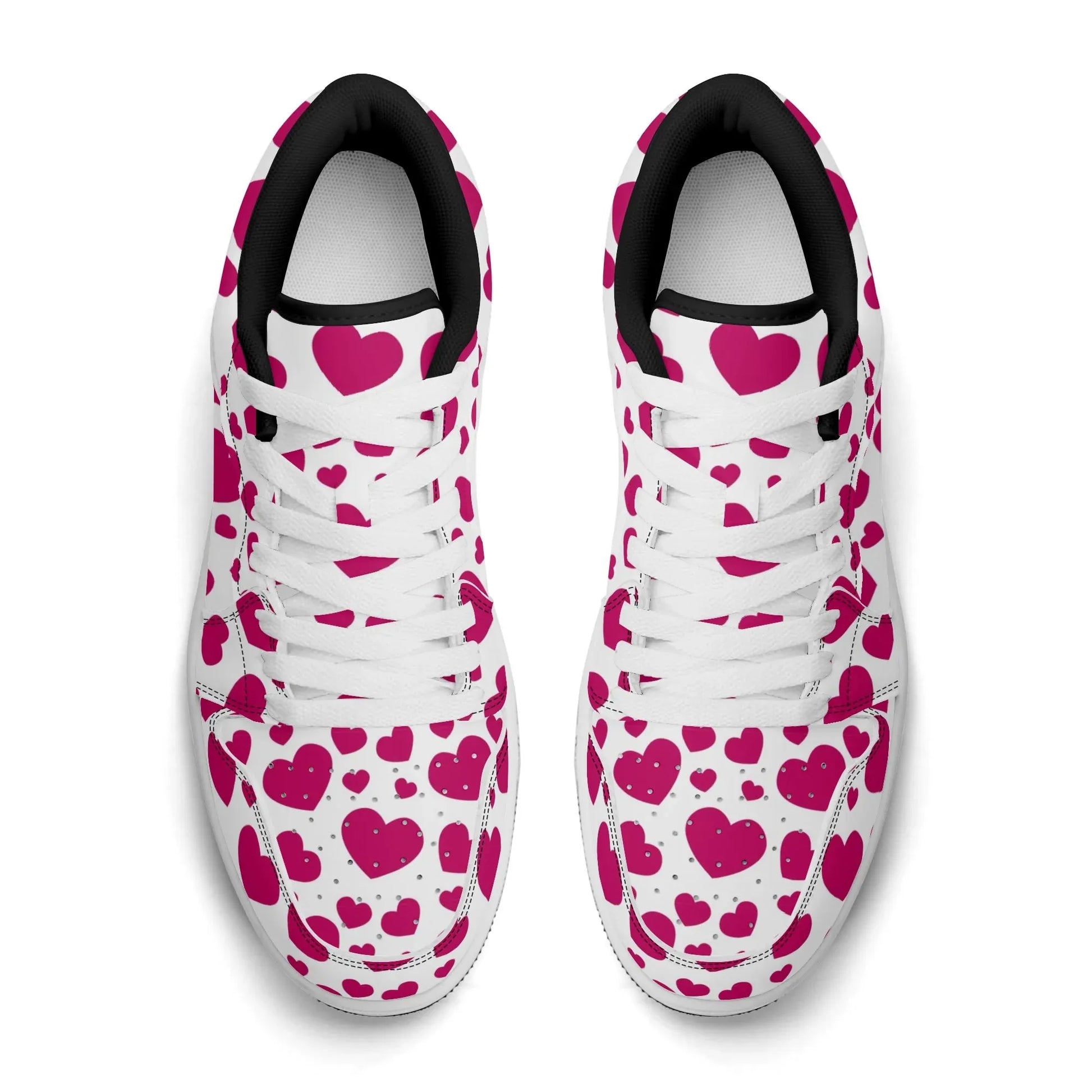 pink-hearts-low-top-leder-sneaker-fur-damen-sneaker-jlr-design-90888 - JLR Design