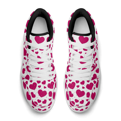 pink-hearts-low-top-leder-sneaker-fur-damen-sneaker-jlr-design-90888 - JLR Design