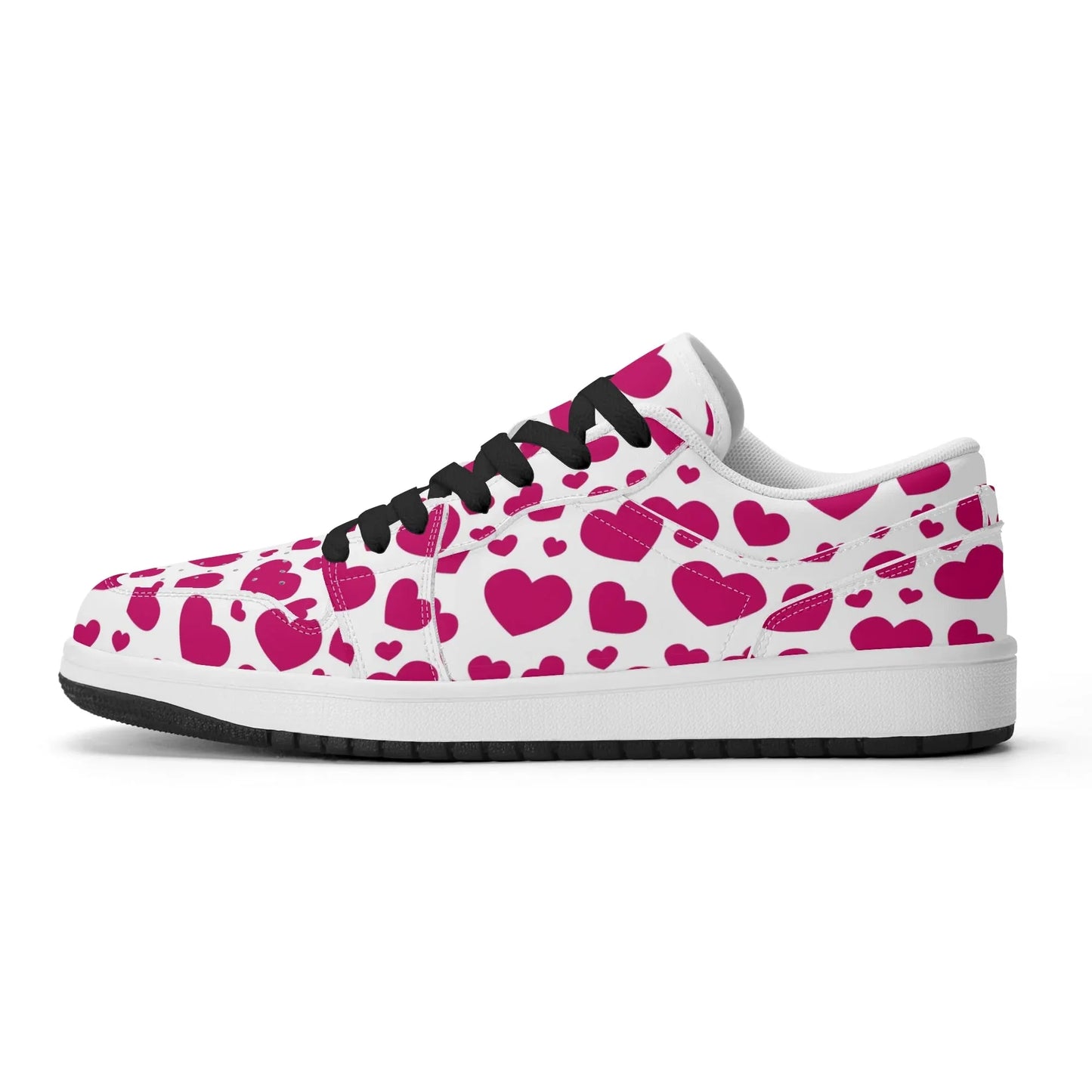 pink-hearts-low-top-leder-sneaker-fur-damen-sneaker-jlr-design-21628 - JLR Design