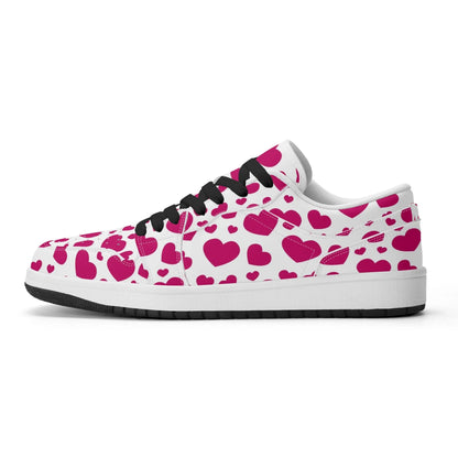 pink-hearts-low-top-leder-sneaker-fur-damen-sneaker-jlr-design-21628 - JLR Design