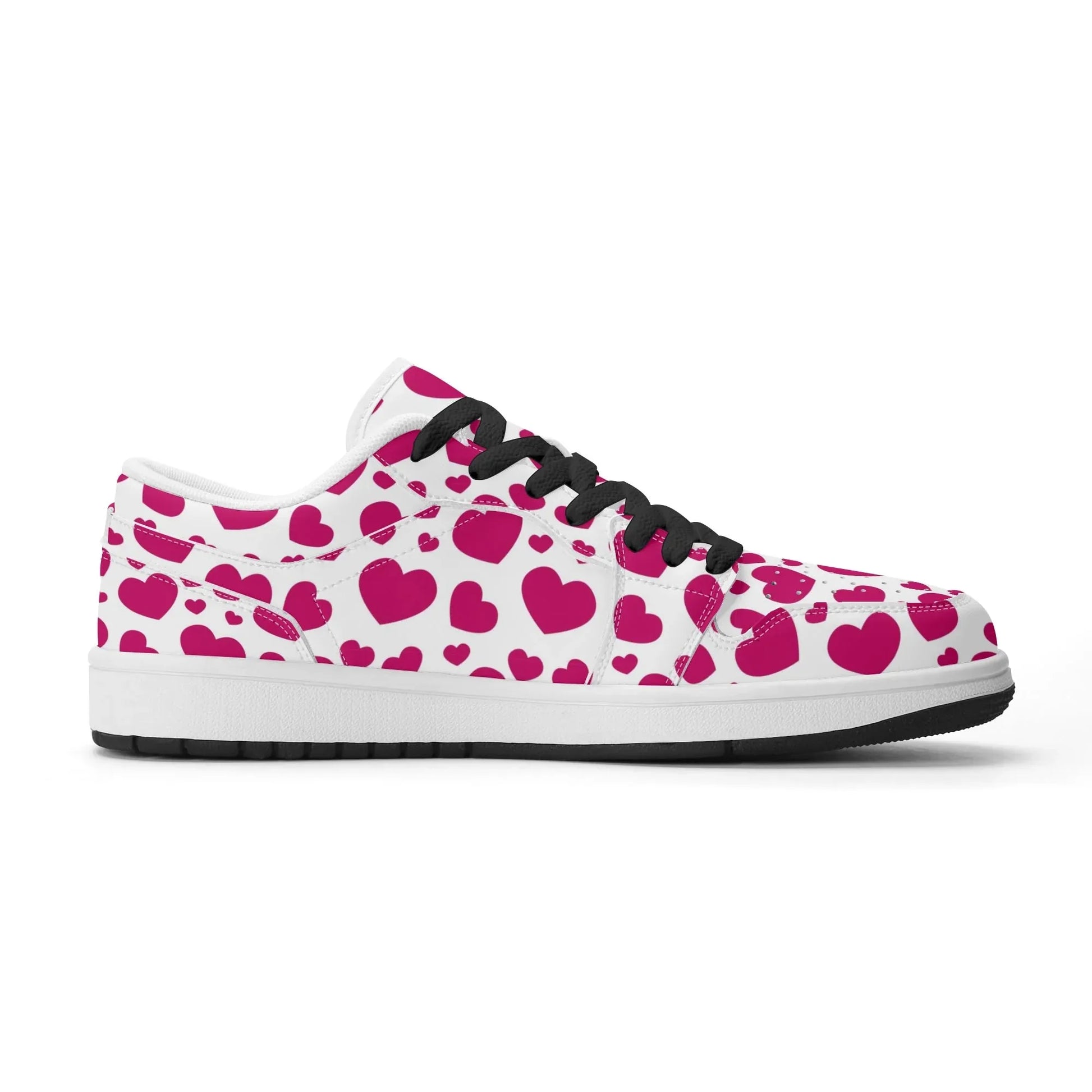 pink-hearts-low-top-leder-sneaker-fur-damen-sneaker-jlr-design-59618 - JLR Design