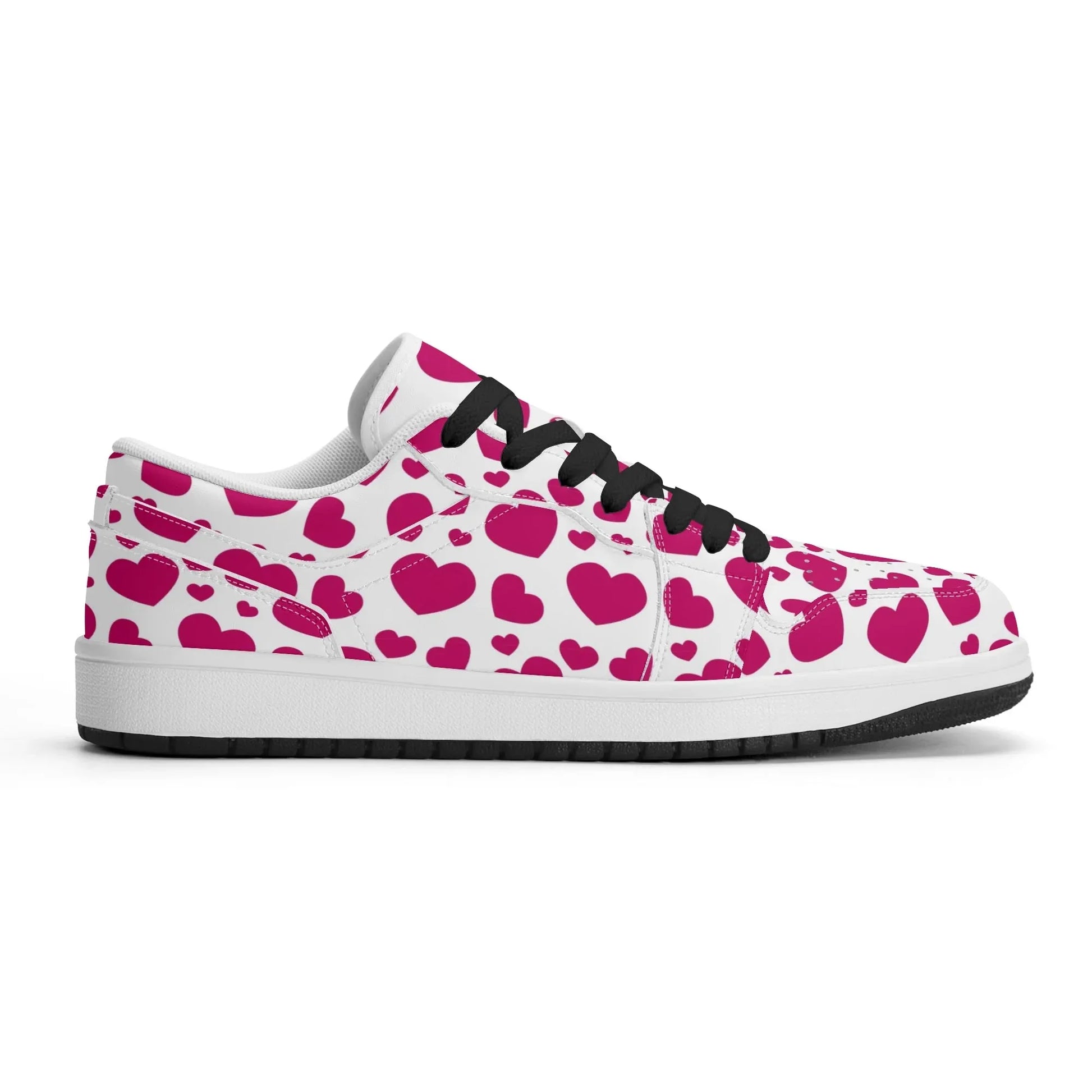 pink-hearts-low-top-leder-sneaker-fur-damen-sneaker-jlr-design-79607 - JLR Design