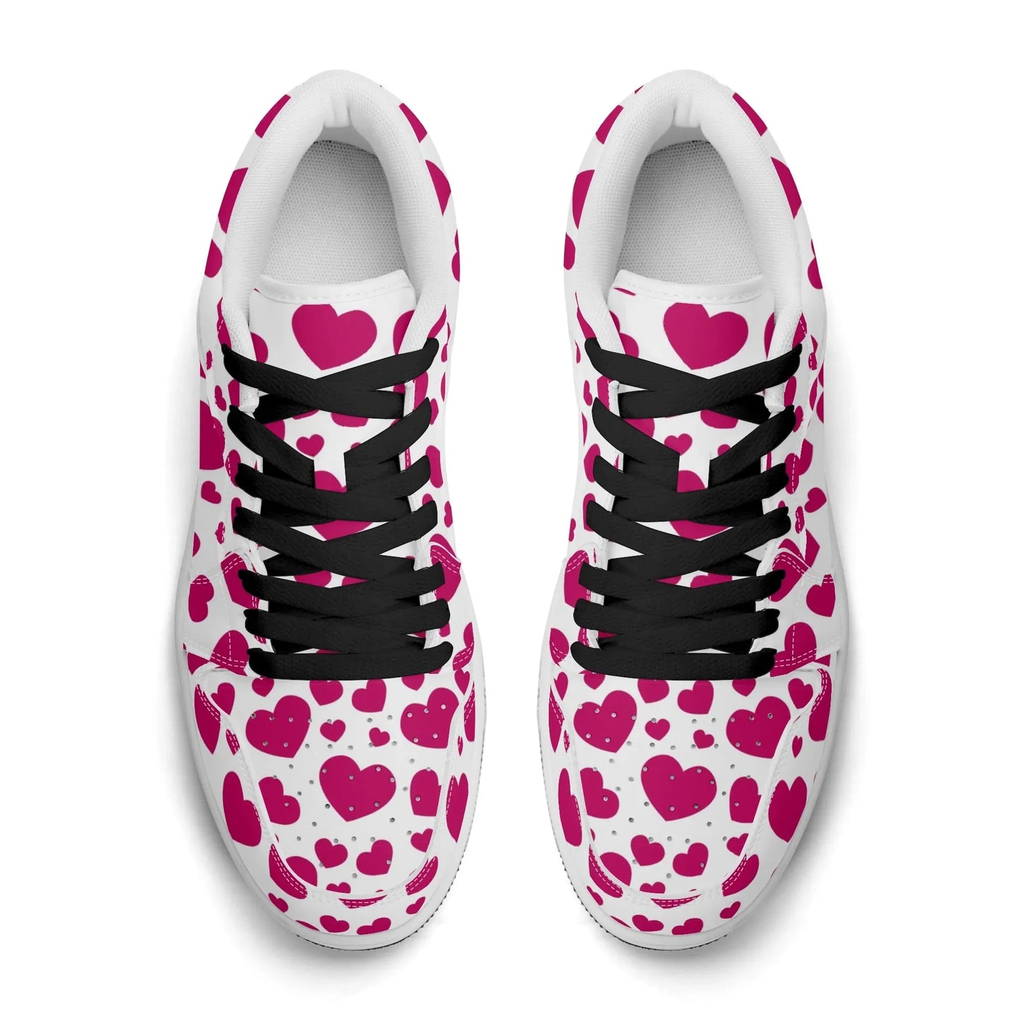 pink-hearts-low-top-leder-sneaker-fur-damen-sneaker-jlr-design-72546 - JLR Design