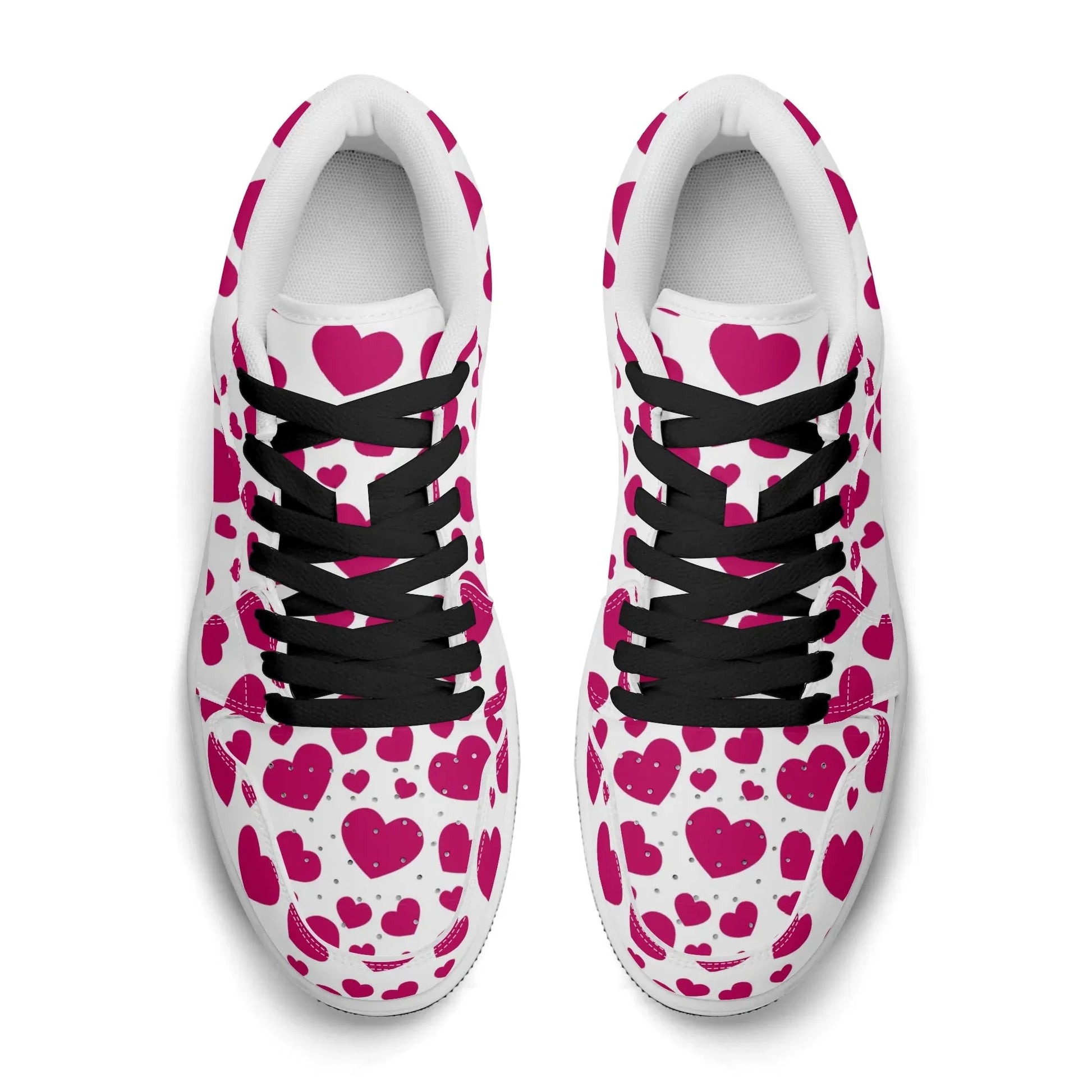 pink-hearts-low-top-leder-sneaker-fur-damen-sneaker-jlr-design-72546 - JLR Design