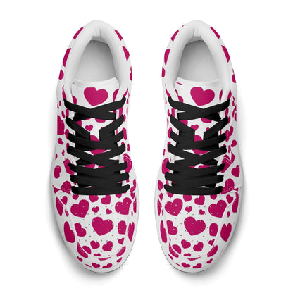 pink-hearts-low-top-leder-sneaker-fur-damen-sneaker-jlr-design-72546 - JLR Design