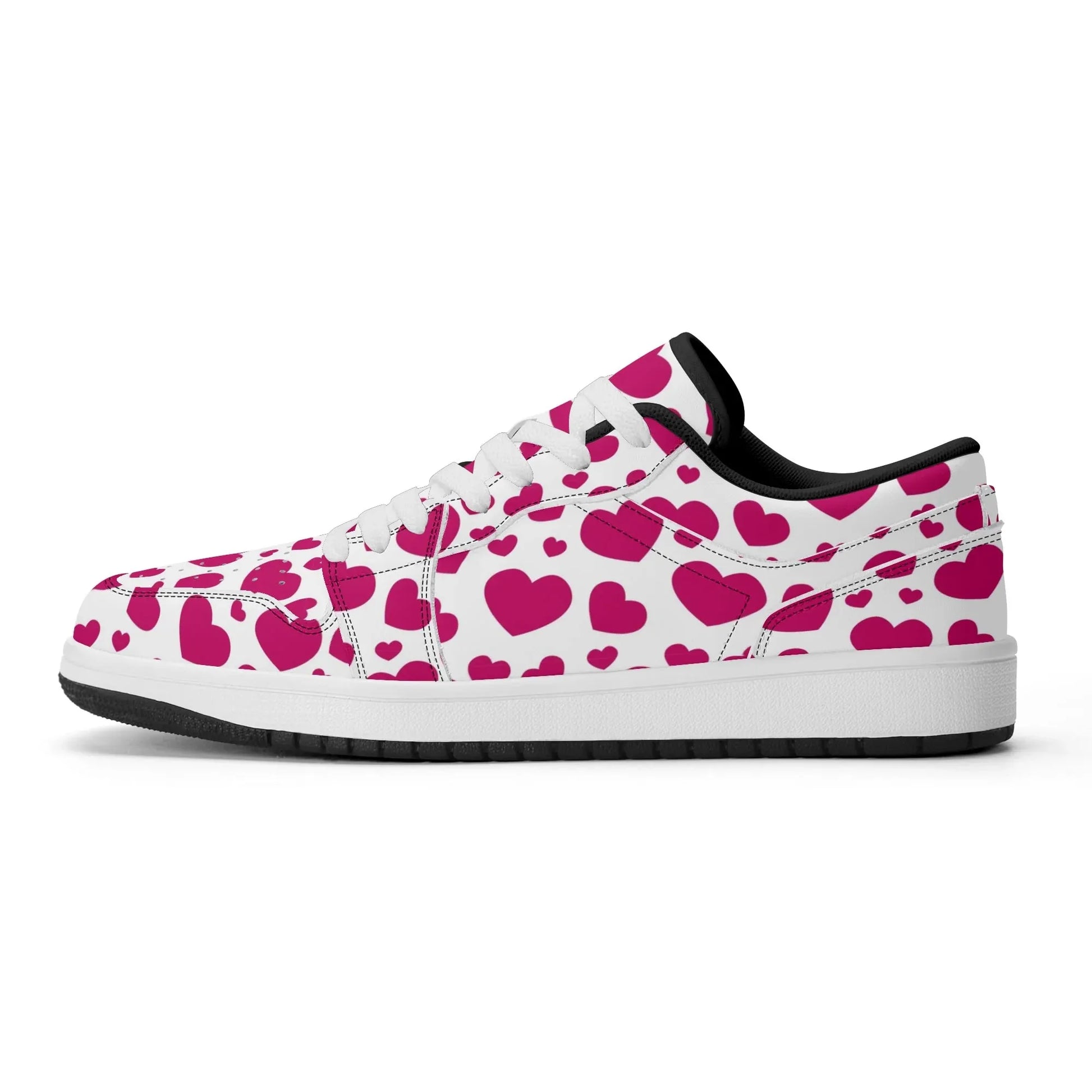 pink-hearts-low-top-leder-sneaker-fur-damen-sneaker-jlr-design-32316 - JLR Design
