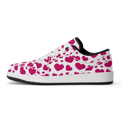 pink-hearts-low-top-leder-sneaker-fur-damen-sneaker-jlr-design-32316 - JLR Design