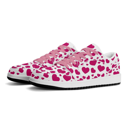 pink-hearts-low-top-leder-sneaker-fur-herren-sneaker-jlr-design-43820 - JLR Design