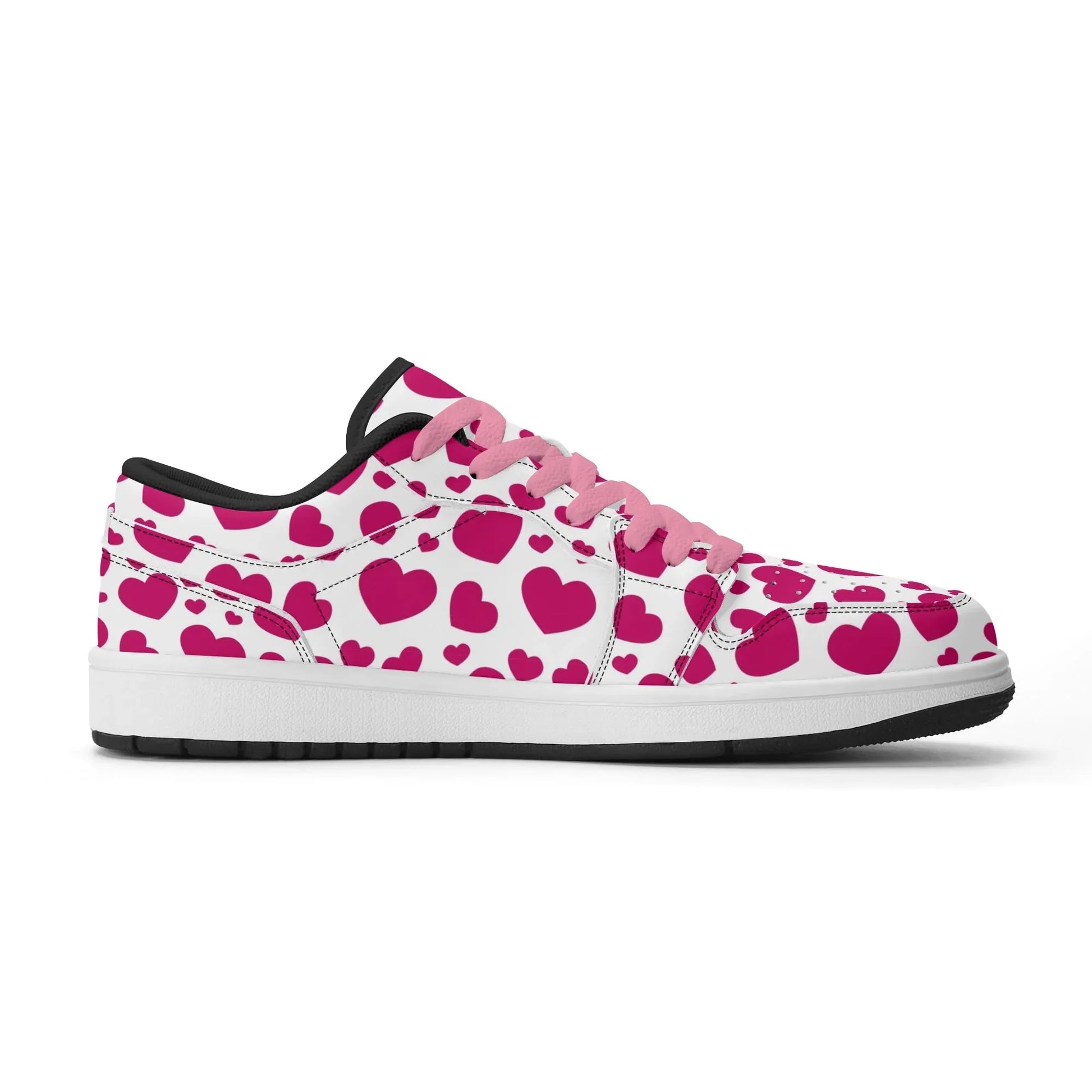 pink-hearts-low-top-leder-sneaker-fur-herren-sneaker-jlr-design-58950 - JLR Design