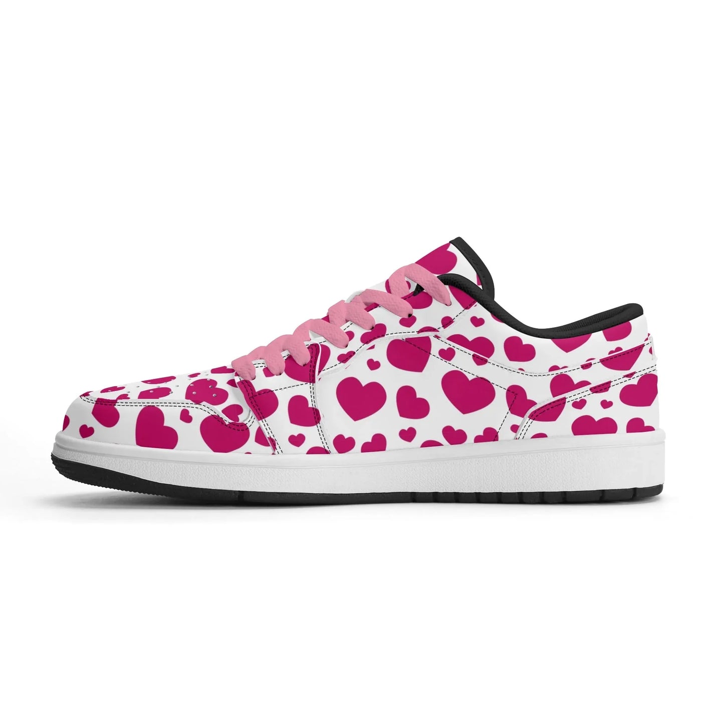 pink-hearts-low-top-leder-sneaker-fur-herren-sneaker-jlr-design-12553 - JLR Design