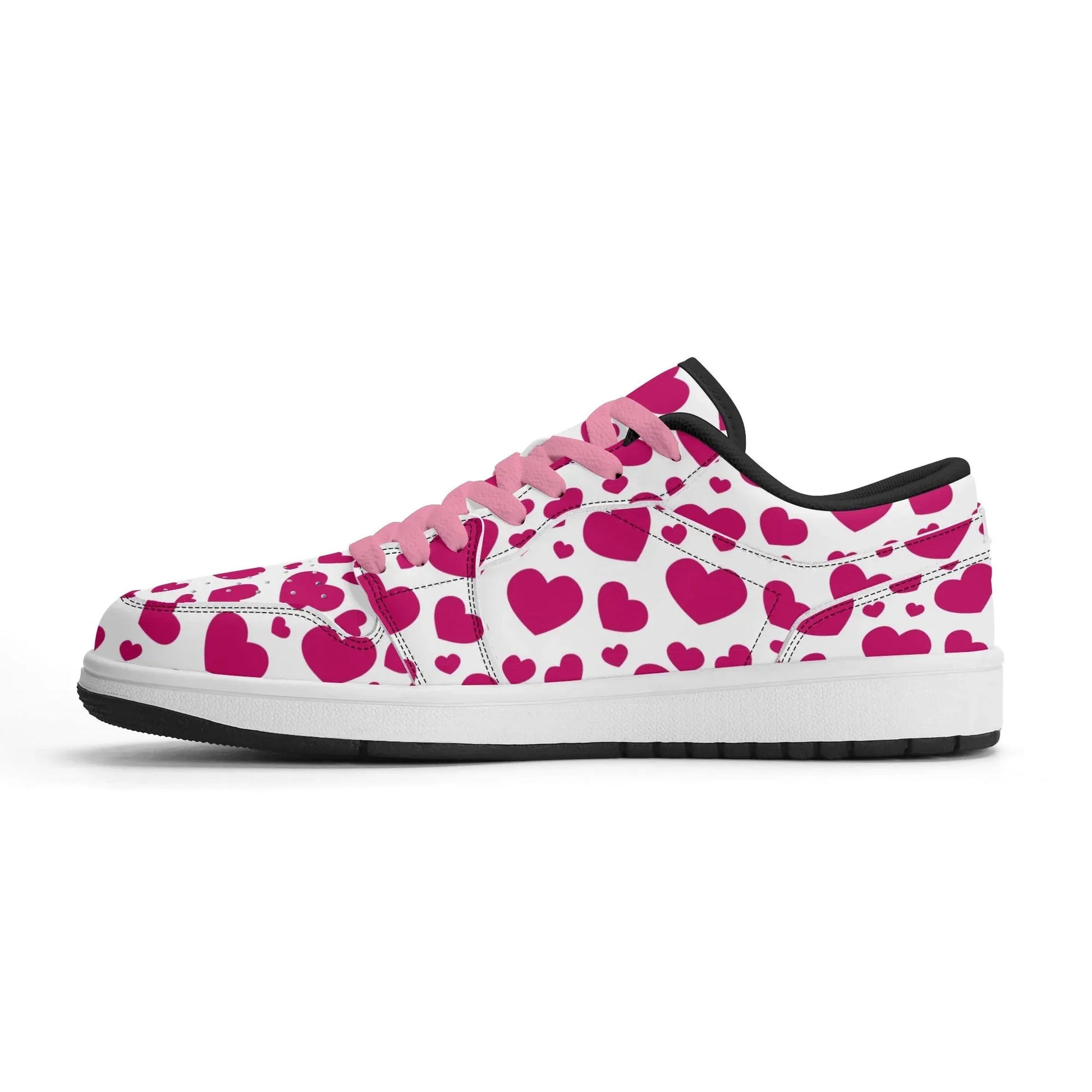 pink-hearts-low-top-leder-sneaker-fur-herren-sneaker-jlr-design-12553 - JLR Design