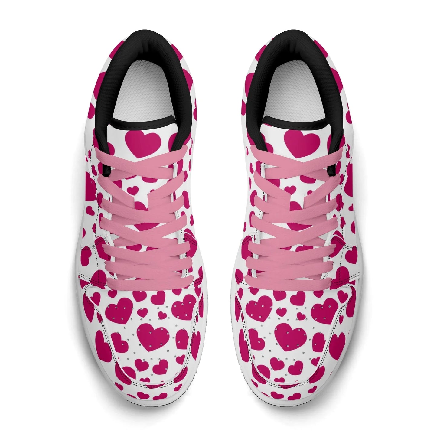 pink-hearts-low-top-leder-sneaker-fur-herren-sneaker-jlr-design-93309 - JLR Design