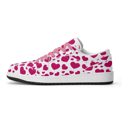 pink-hearts-low-top-leder-sneaker-fur-herren-sneaker-jlr-design-93718 - JLR Design