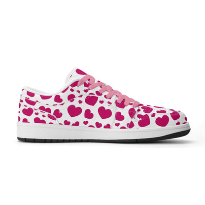 pink-hearts-low-top-leder-sneaker-fur-herren-sneaker-jlr-design-47289 - JLR Design