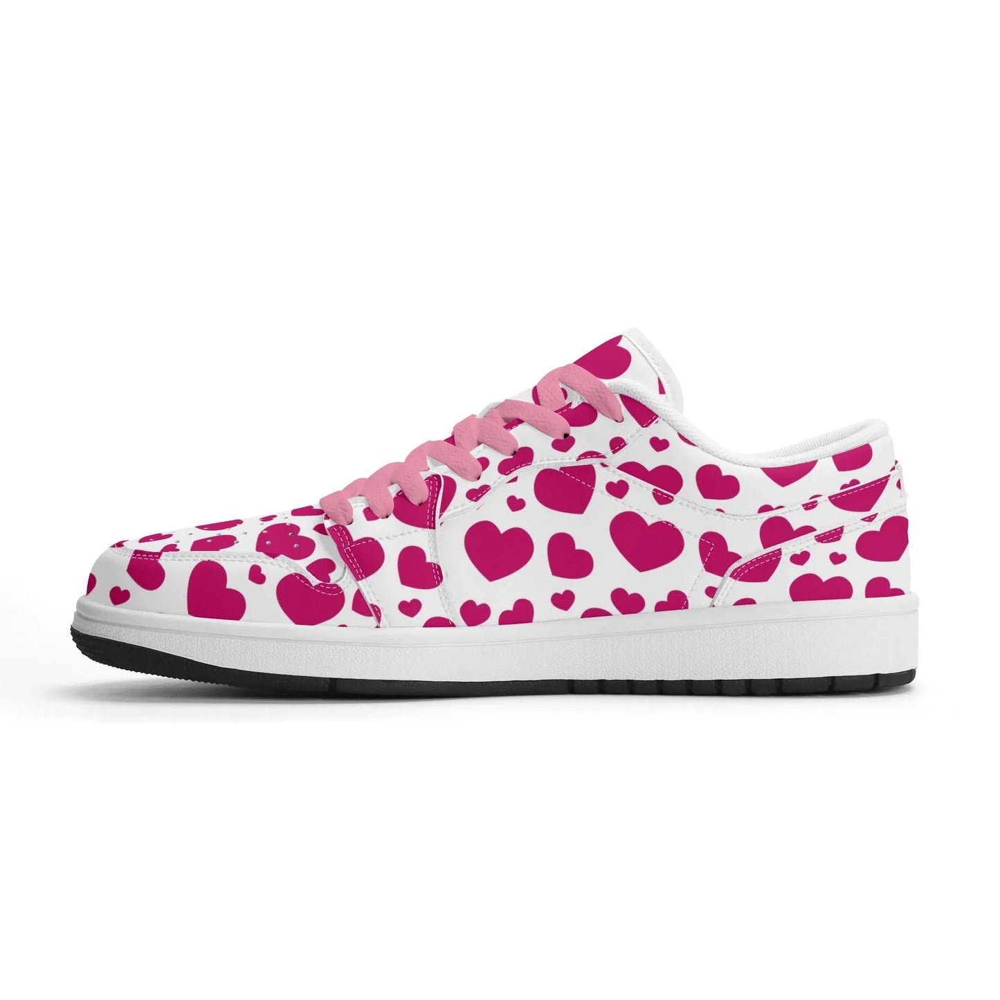 pink-hearts-low-top-leder-sneaker-fur-herren-sneaker-jlr-design-88309 - JLR Design