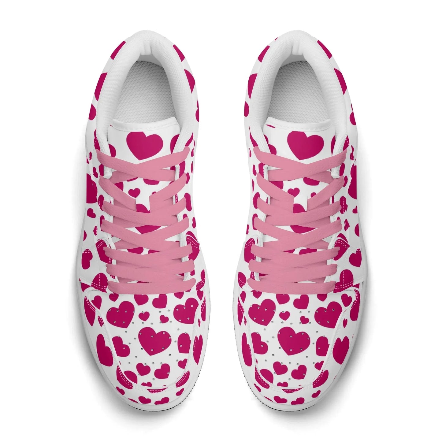 pink-hearts-low-top-leder-sneaker-fur-herren-sneaker-jlr-design-58483 - JLR Design
