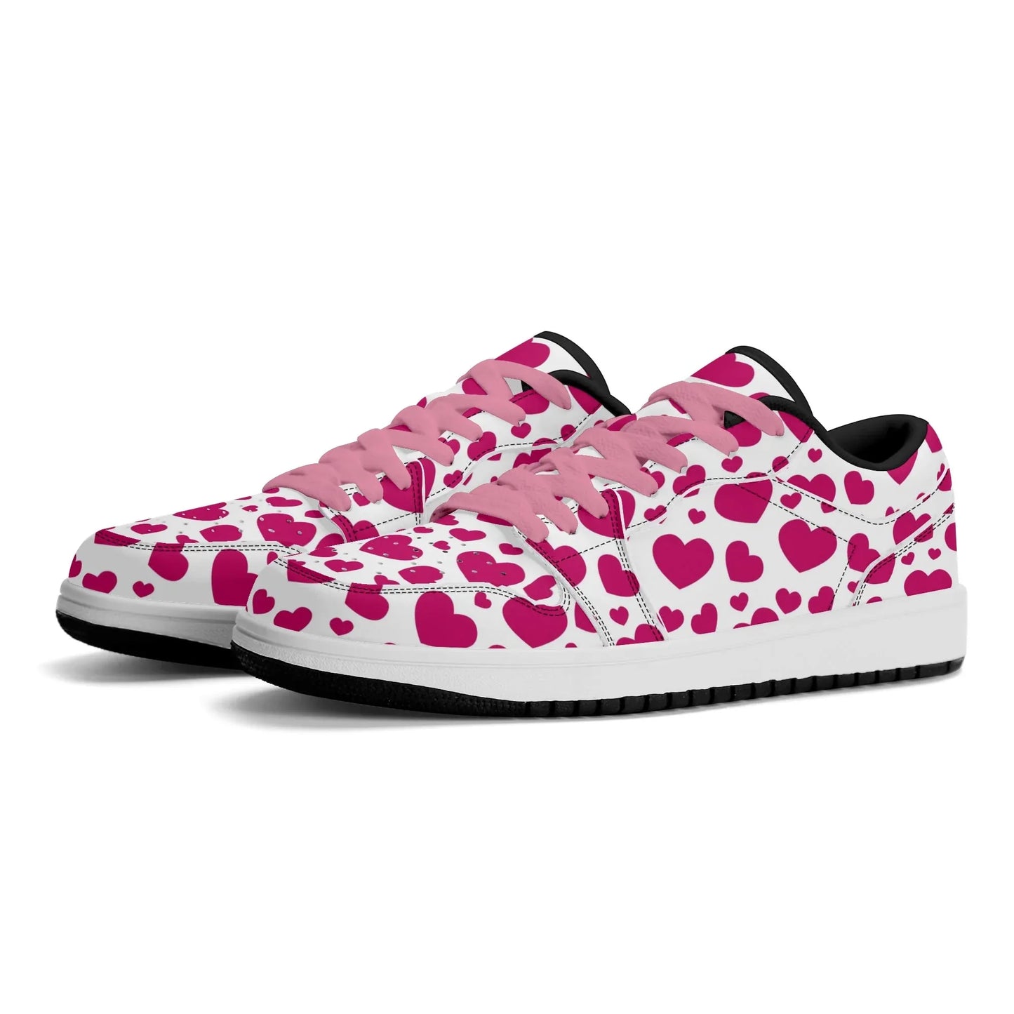 pink-hearts-low-top-leder-sneaker-fur-herren-sneaker-jlr-design-42887 - JLR Design