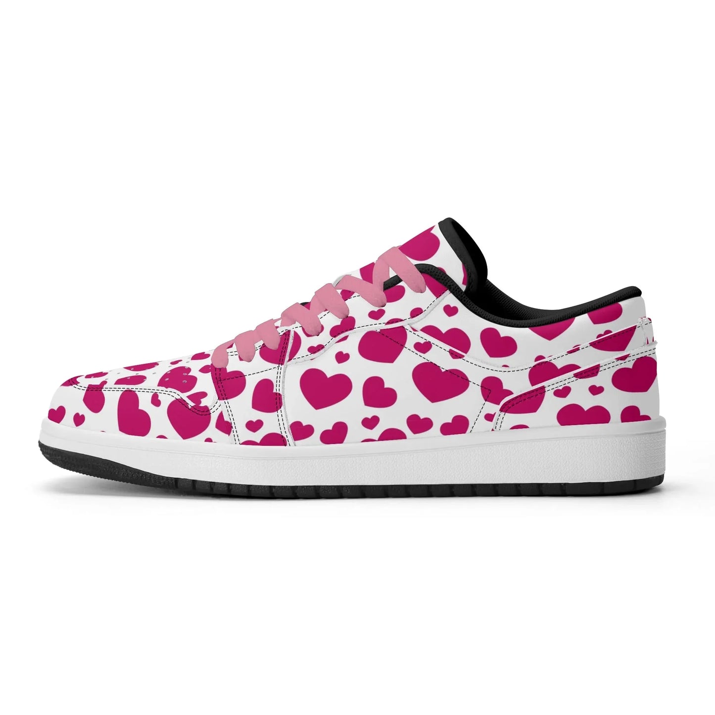 pink-hearts-low-top-leder-sneaker-fur-herren-sneaker-jlr-design-86211 - JLR Design