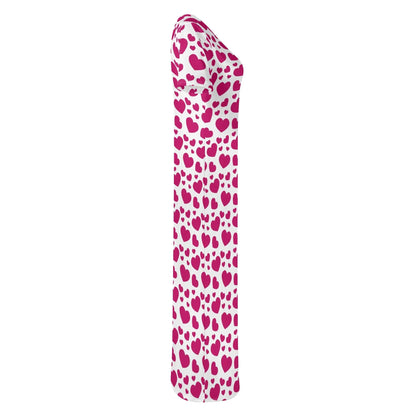 pink-hearts-short-sleeve-long-dress-long-dress-jlr-design-47589 - JLR Design