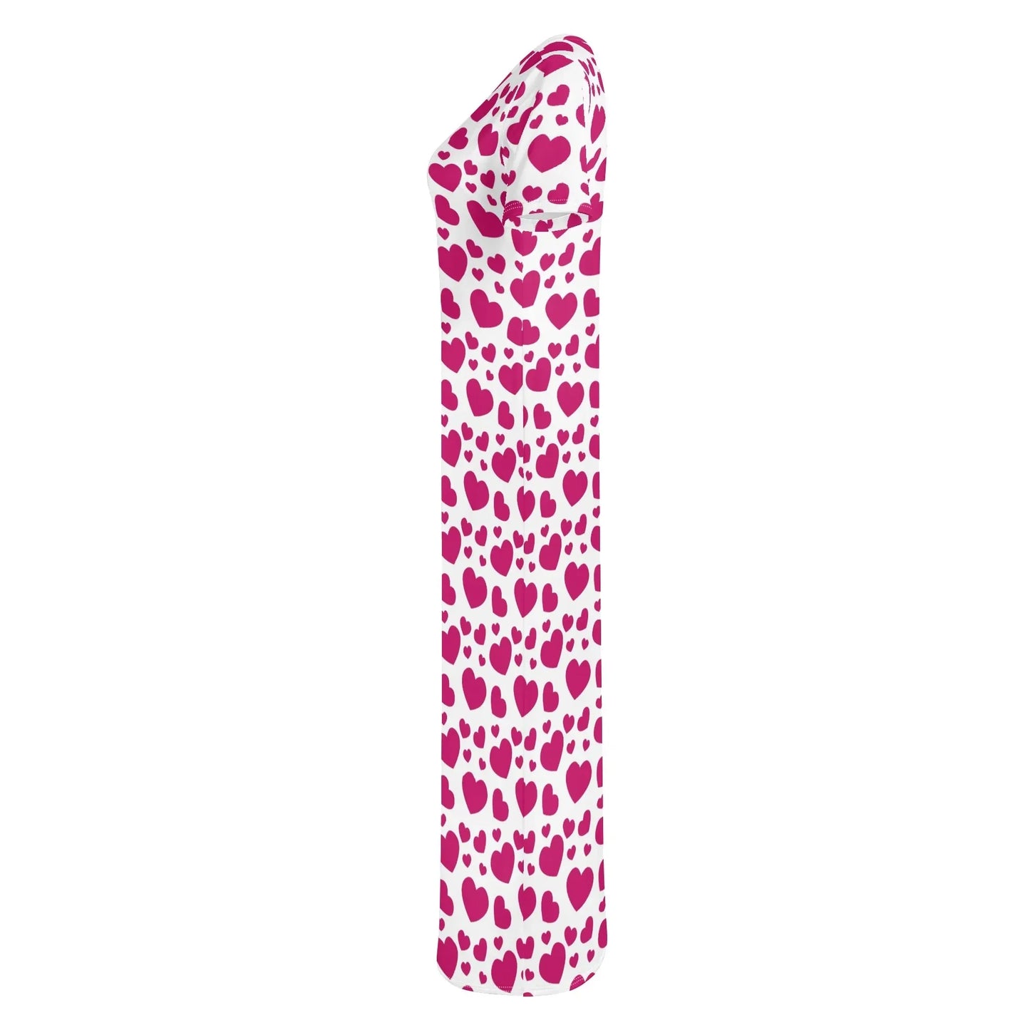 pink-hearts-short-sleeve-long-dress-long-dress-jlr-design-59616 - JLR Design