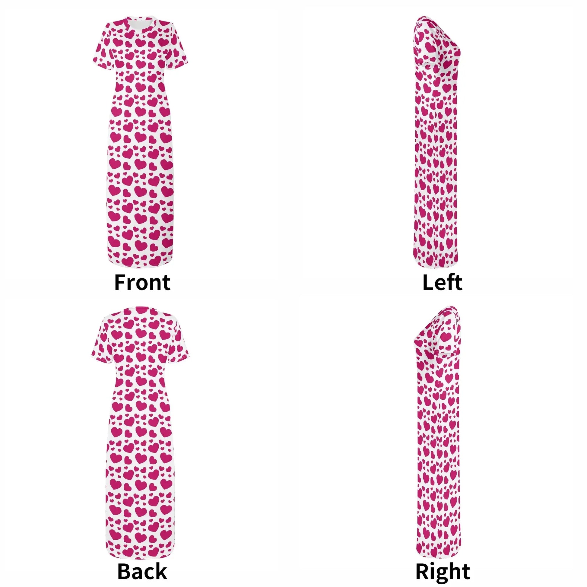 pink-hearts-short-sleeve-long-dress-long-dress-jlr-design-18797 - JLR Design