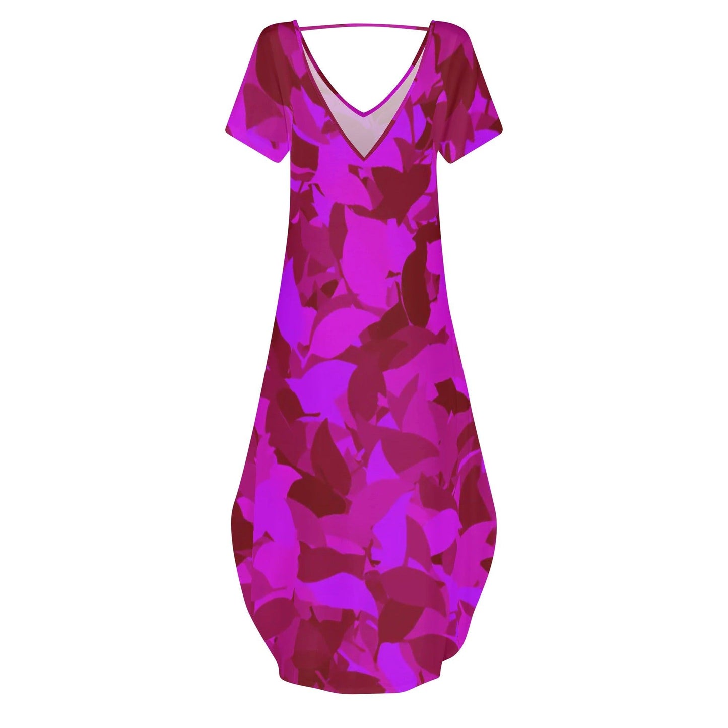 Pink Leaf kurzärmliges drapiertes Kleid drapiertes Kleid 63.99 drapiert, kleid, kurzärmlig, Leaf, Pink JLR Design